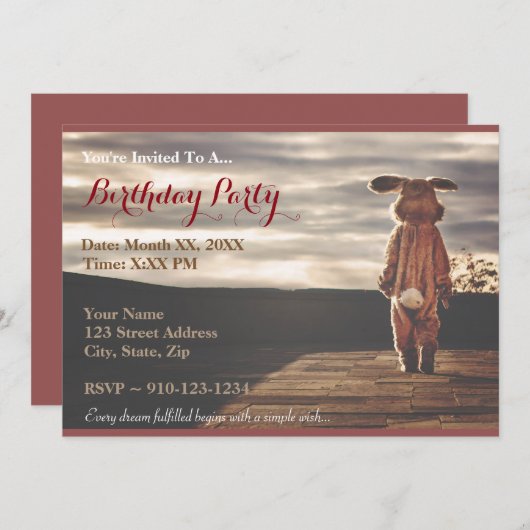 自分のイースター誕生日パーティーの招待状を作成する 招待状 (正面/裏面)