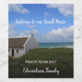 自分のウェルカムファミリービーチサマーハウスを作成 ワインラベル (シングルラベル)