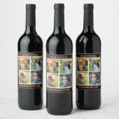 自分のウェルカムファミリーフォトコラージュを作成 ワインラベル (ボトル)