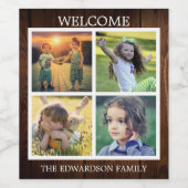 自分のウェルカムファミリーフォトコラージュを作成 ワインラベル (シングルラベル)