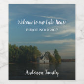 自分のウェルカムファミリーレイクサマーハウスを作成する ワインラベル (シングルラベル)