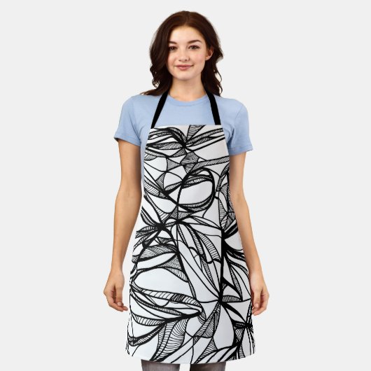 自分のエプロンをカラー#2:着色おもしろいガーデンホーム エプロン (着用した状態)