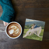 自分のエレガントなカスタム結婚写真を作成する ガラスコースター