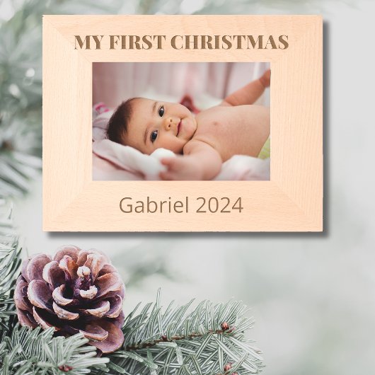 自分のエレガント初めてのクリスマスを消去 レーザー彫刻フレーム