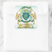 自分のエンブレムツリーブックを作成鍵クラウン金ゴールド玉 スクエアシール (バッグ)