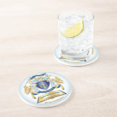 自分のエンブレムツリーブック鍵クラウン金ゴールドブルー コースター (側面)