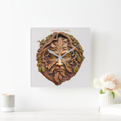 自分のオークの木の森の主を作成 スクエア壁時計 (ホーム)