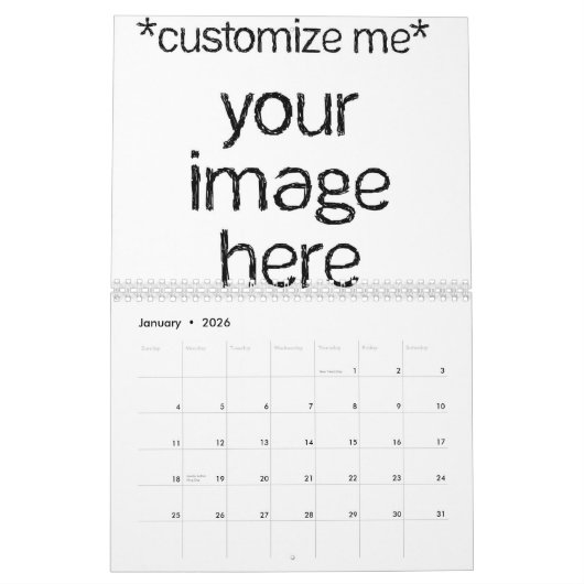 自分のカスタマイズデザインカレンダー カレンダー (1月 2026)