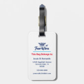 自分のカスタマイズ荷物タグオウムおもしろい妻のロゴ ラゲッジタグ (裏面縦)