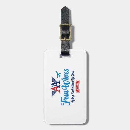 自分のカスタマイズ荷物タグオウムおもしろい妻のロゴ ラゲッジタグ (正面縦)