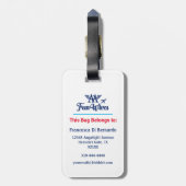 自分のカスタマイズ荷物タグオウムおもしろい妻のロゴ ラゲッジタグ (裏面縦)