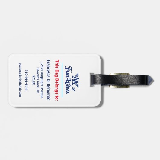 自分のカスタマイズ荷物タグオウムおもしろい妻のロゴ ラゲッジタグ (裏面横)