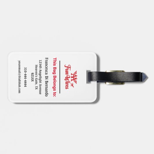 自分のカスタマイズ荷物タグオウムパイロット妻ロゴ ラゲッジタグ (裏面横)