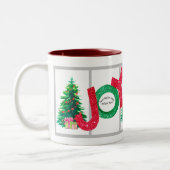 自分のカスタムギフトを作成Joy家族のベビー写真 ツートーンマグカップ (左)