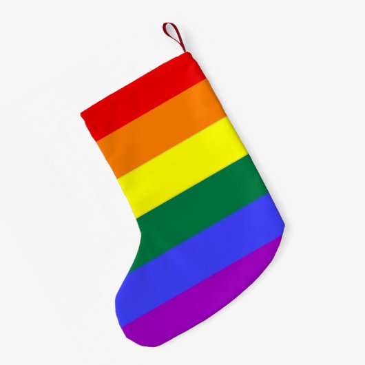自分のカスタムゲイプライドパーソナライズされた スモールクリスマスストッキング (裏面 (吊り時))