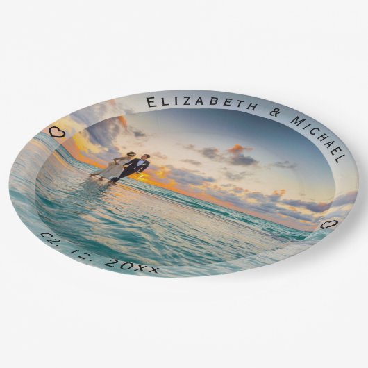 自分のカスタム写真を作結婚成 ペーパープレート (アングル)