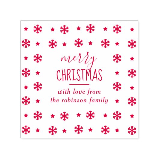 自分のカスタム「メリークリスマス」のスノーフレークを作成 セルフインキングスタンプ (デザイン)