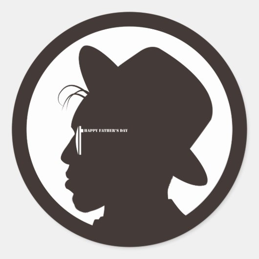 自分のカッコいいパパ ラウンドシール (正面)