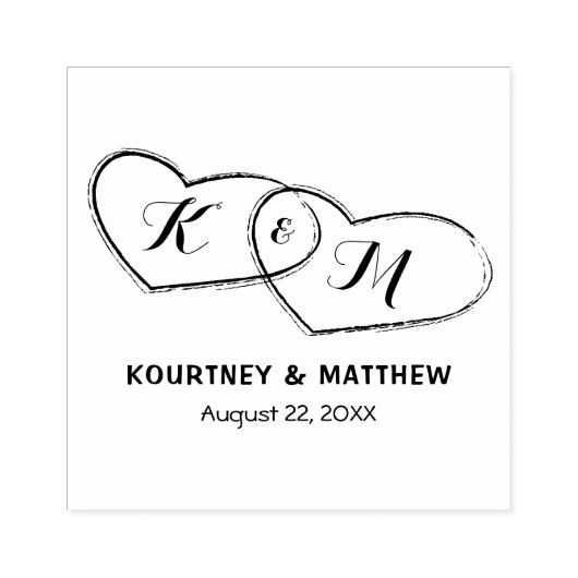 自分のカップルハートの結婚作成 ラバースタンプ (インプリント)