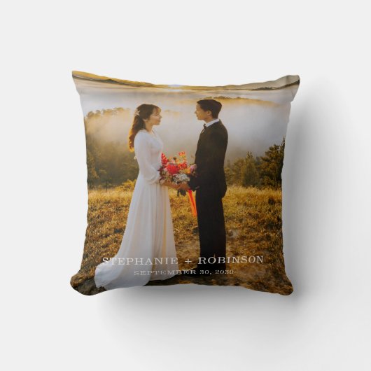 自分のカップル写真を作成する名前を追加 クッション (正面)