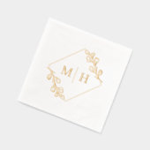 自分のカップル名モダンを結婚したイニシャルする 箔ナプキン (左)