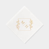 自分のカップル名モダンを結婚したイニシャルする 箔ナプキン (右)