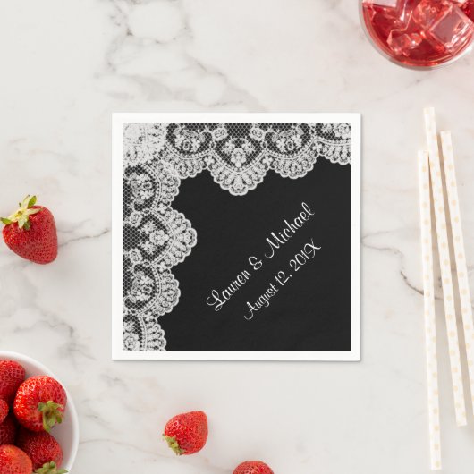 自分のカラーホワイトレースフェイクを作る結婚 スタンダードカクテルナプキン (インサイチュ)