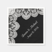 自分のカラーホワイトレースフェイクを作る結婚 スタンダードカクテルナプキン (正面)
