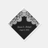 自分のカラーホワイトレースフェイクを作る結婚 スタンダードカクテルナプキン (角)