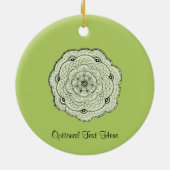 自分のカラーレースのドリーフラワーを選択 セラミックオーナメント (裏面)