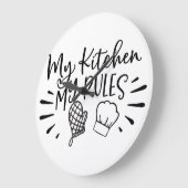 自分のキッチンのルール ラージ壁時計 (傾斜)