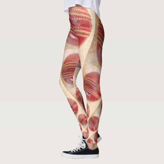 自分のクリケットおもしろいボールスポーツを作成 レギンス (左)