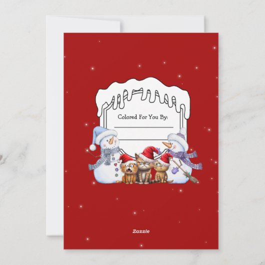 自分のクリスマスに色を付パーソナライズされたける シーズンカード (裏面)