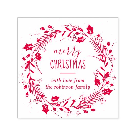 自分のクリスマスのリース挨拶を作成 セルフインキングスタンプ (デザイン)