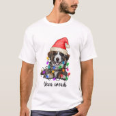 自分のクリスマスアメリカの羊飼い犬を作成する Tシャツ (正面)