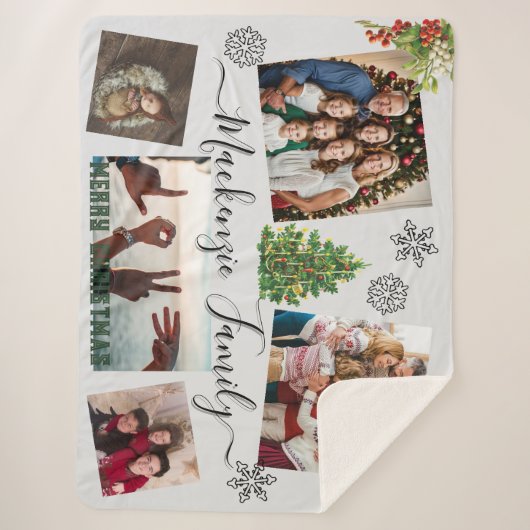 ✨自分のクリスマスカスタムファミリーの重み付け シェルパブランケット (正面)