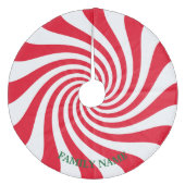 自分のクリスマスキャンディパーソナライズされたを作成する フリース ツリースカート (正面)