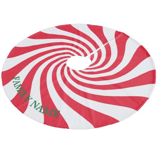 自分のクリスマスキャンディパーソナライズされたを作成する フリース ツリースカート (アングル)