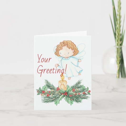 自分のクリスマスキャンドルエンジェルを作成 シーズンカード (正面)