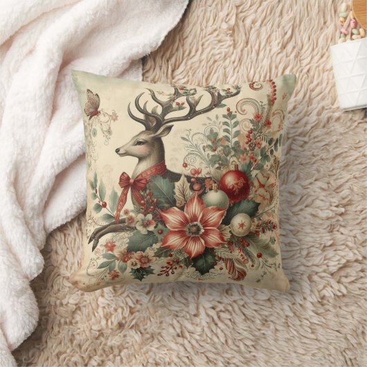 自分のクリスマススタビクトリアンッグ鹿を作成する クッション (ブランケット)