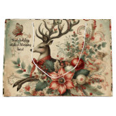 自分のクリスマススタビクトリアンッグ鹿を作成する ラージペーパーバッグ (正面)
