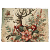 自分のクリスマススタビクトリアンッグ鹿を作成する ラージペーパーバッグ (裏面)