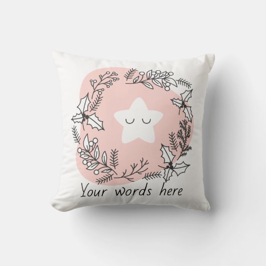 自分のクリスマススターレトロを作成 クッション (正面)