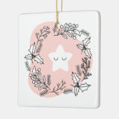 自分のクリスマススターレトロを作成 セラミックオーナメント (左)