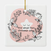 自分のクリスマススターレトロを作成 セラミックオーナメント (裏面)