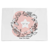 自分のクリスマススターレトロを作成 ラージペーパーバッグ (正面)