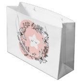 自分のクリスマススターレトロを作成 ラージペーパーバッグ (裏面アングル)