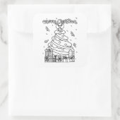 自分のクリスマスツリーに色を付けるクリスマスジョブ スクエアシール (バッグ)