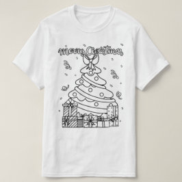 自分のクリスマスツリーに色を付けるクリスマスジョブ Tシャツ