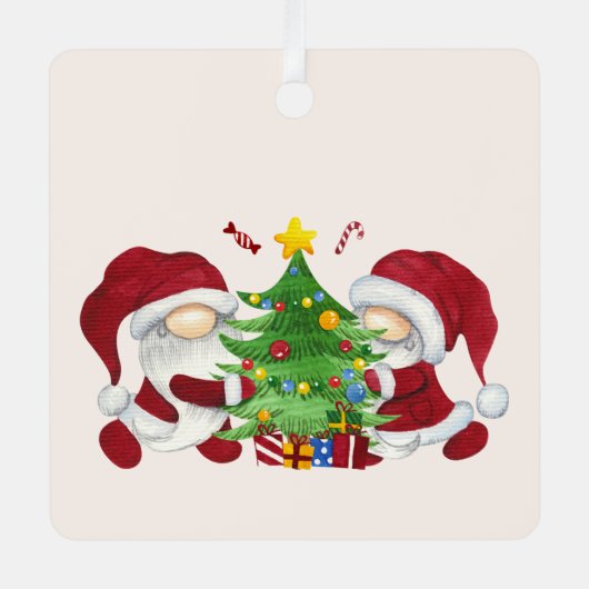 自分のクリスマスツリーの格言を作成 メタルオーナメント (正面)